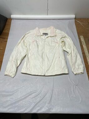 White Stag Cream Bomber Jacket with Pink Piping